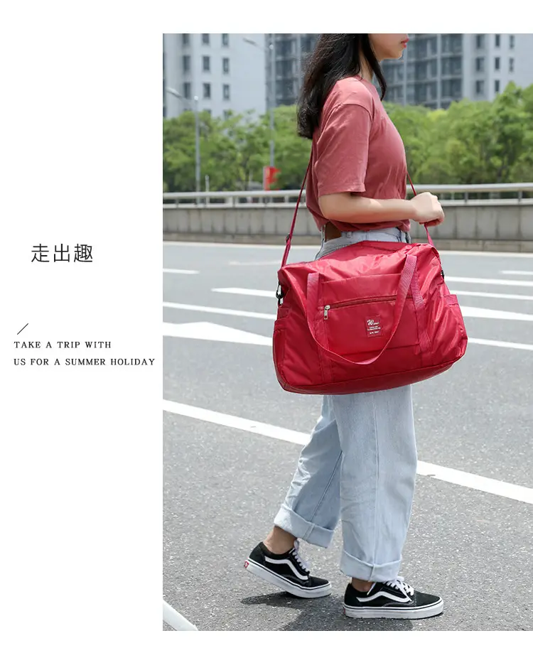 Foldable waterproof storage bag for traveling, handheld capacious suitcase, travel bag — chobi 6