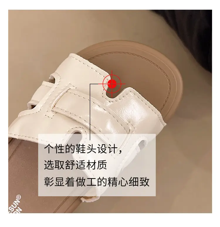 Retro summer women's slippers to go out, casual sandals flat, mule, high-quality style, internet celebrity — chobi 16