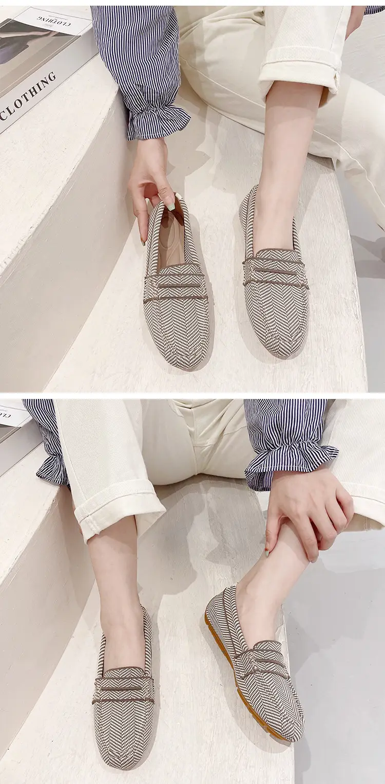 (Cross-border trading), knitted woven shoes, casual loafers, Collection Year 2025, round toe, non-slip sole — chobi 20