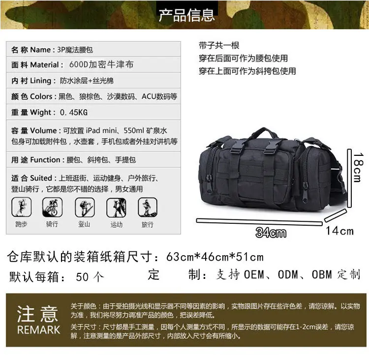 Camouflage shoulder bag, belt bag, purse, tactics one-shoulder bag for leisure, camera, backpack — chobi 6