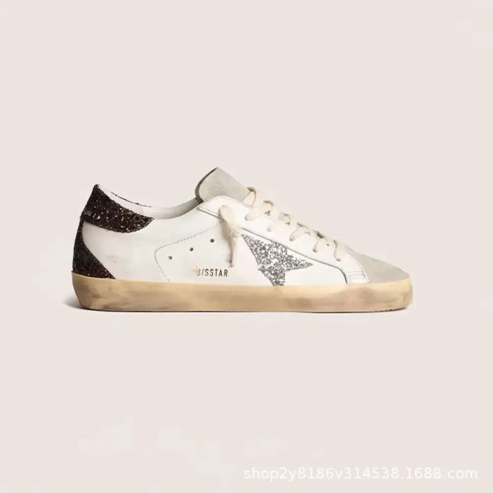Korean version 2025 new SUPERSTAR genuine leather old retro small dirty shoes women's inner heightening star shoes dirty shoes — chobi 7