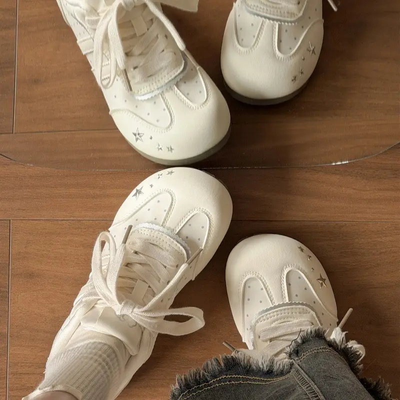 Breathable autumn fashionable thin white sneakers, universal comfortable GAT shoes, autumn season 2026, suitable for standing work, women's style — chobi 4