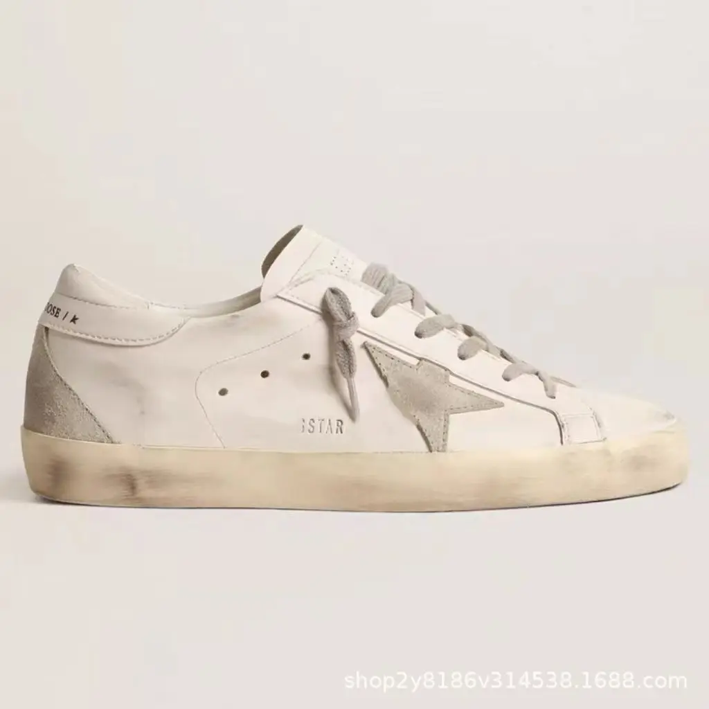 Korean version 2025 new SUPERSTAR genuine leather old retro small dirty shoes women's inner heightening star shoes dirty shoes — chobi 13
