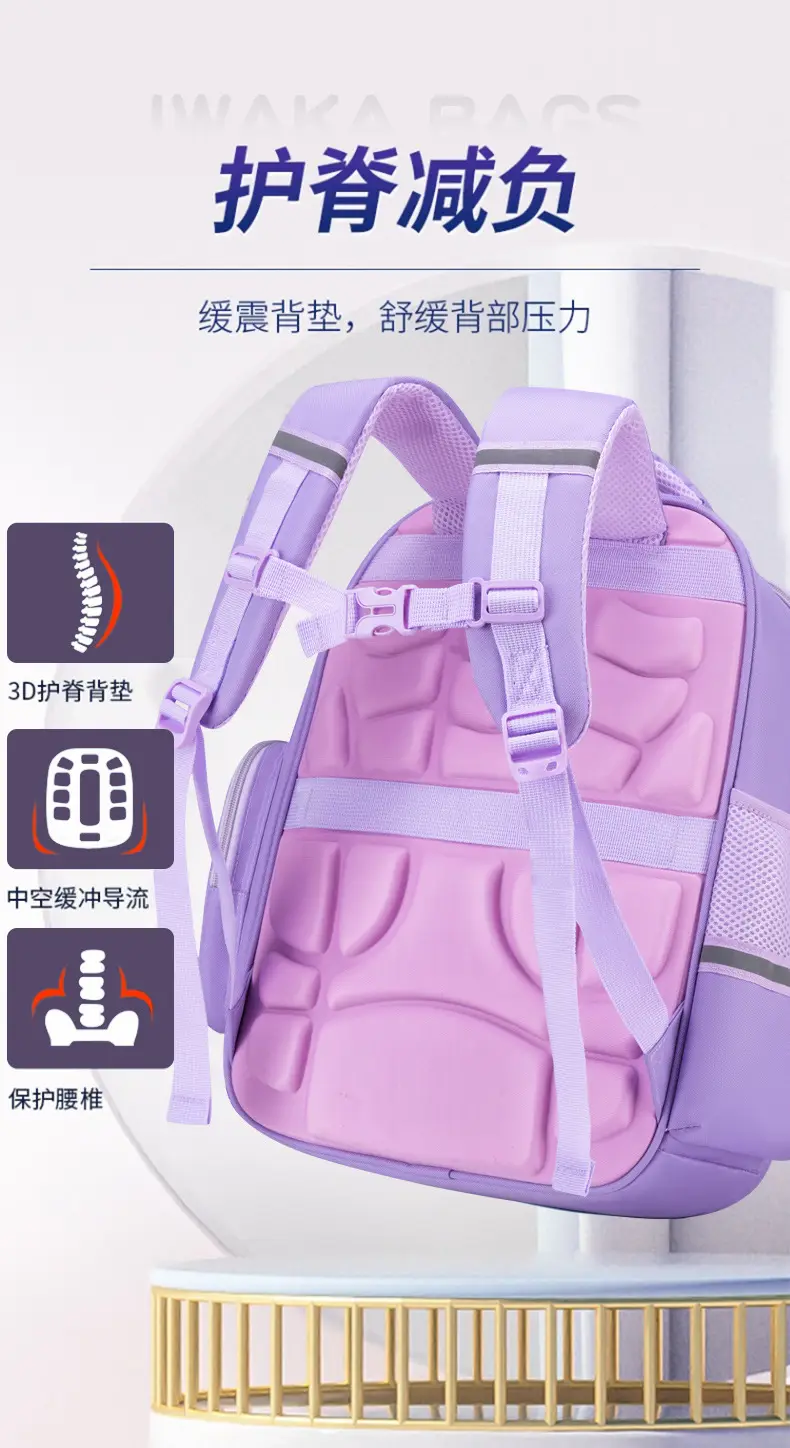 (Wholesale), school bag, children's capacious backpack, spine protection — chobi 4
