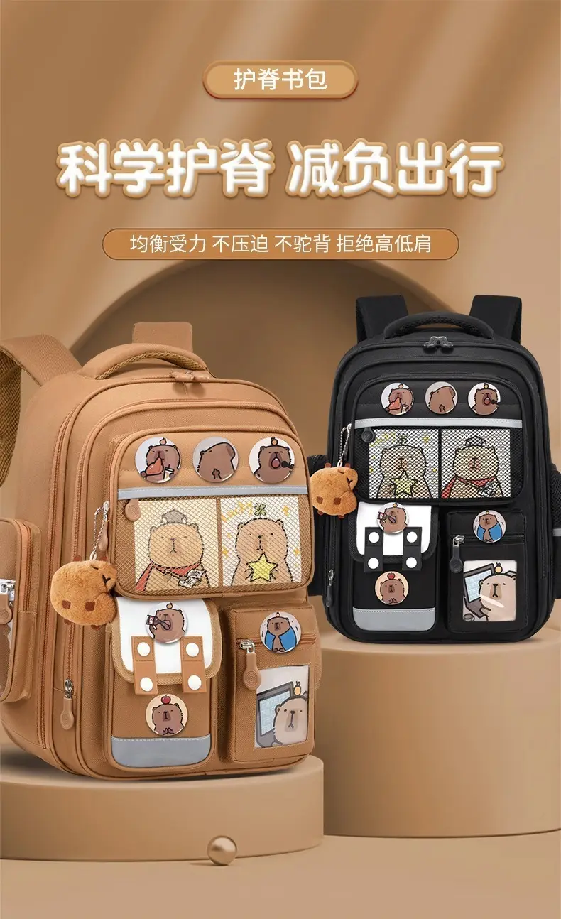 School bag, cartoon capacious backpack lightweight, 1-3-6 years, spine protection — chobi 1