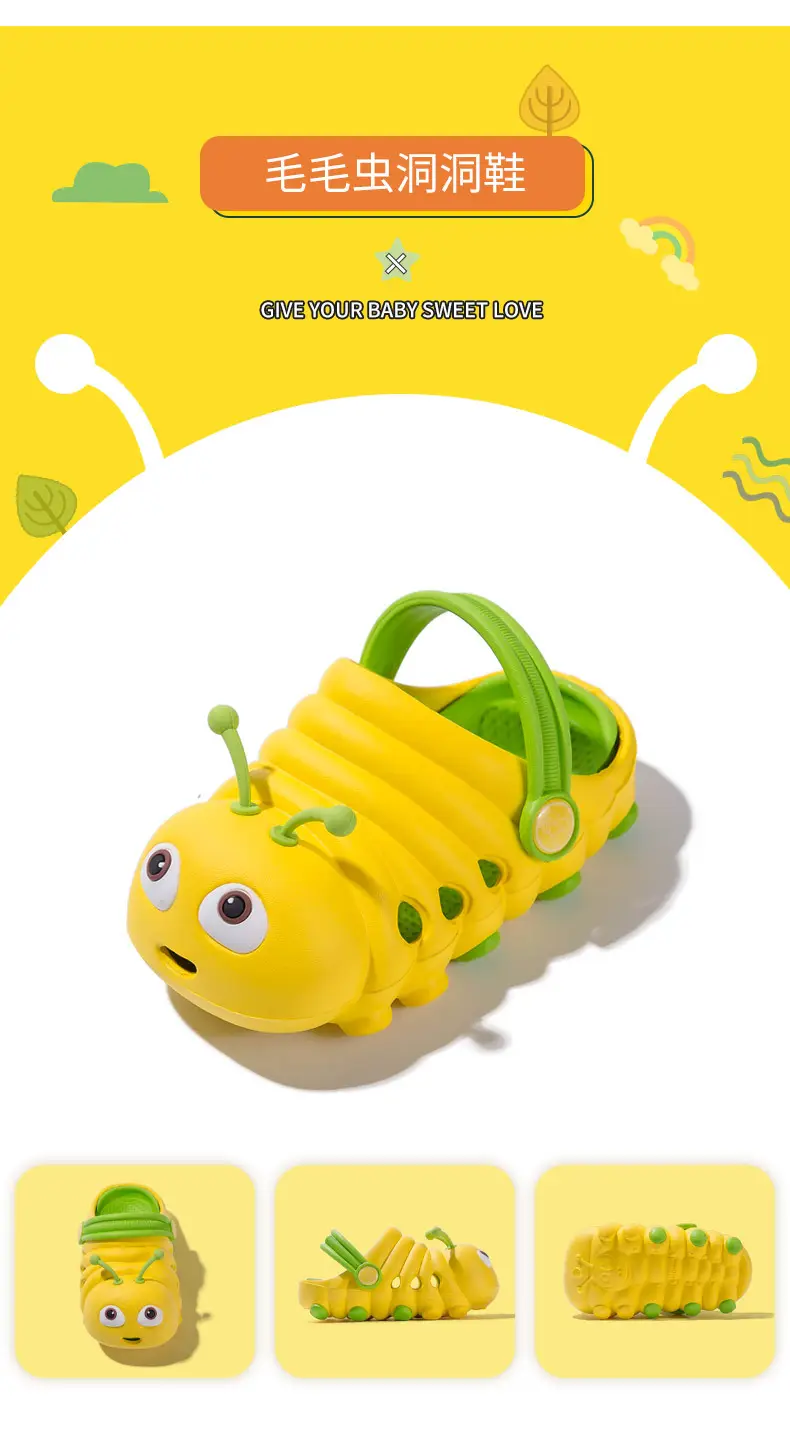 (Wholesale), children's cartoon Crocs-style slippers, breathable mule, sandals, soft sole — chobi 4