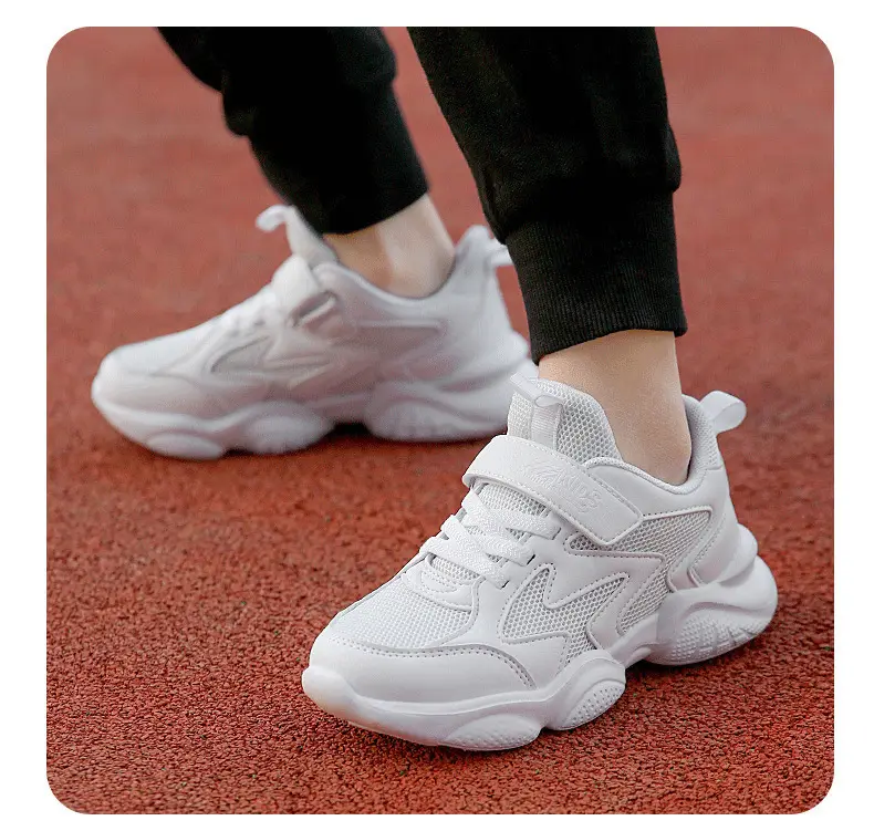 (Wholesale), children's white white shoes for boys, white sneakers for students, 2023 collection — chobi 8