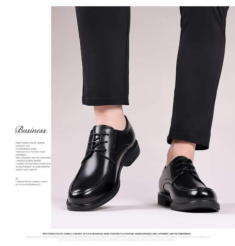 Classic suit jacket, men's autumn casual footwear, wedding shoes English style, genuine leather, soft sole — chobi 13