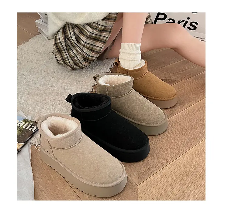 Bread shoes snow boots for women 2026 new popular winter velvet women's shoes thick sole waterproof anti-slip warm cotton shoes — chobi 3