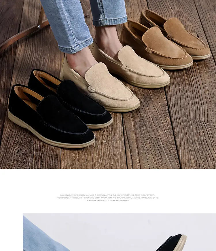 Autumn loafers low-cut, suede shoes, slip-ons flat, trend of season, easy to put on — chobi 6