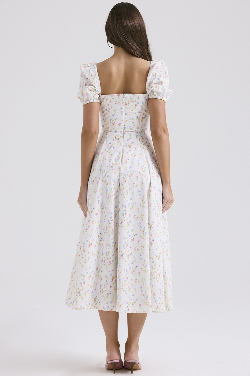 Elegant fashionable dress, skirt, high-quality style, french style, lifting effect, floral print — chobi 19