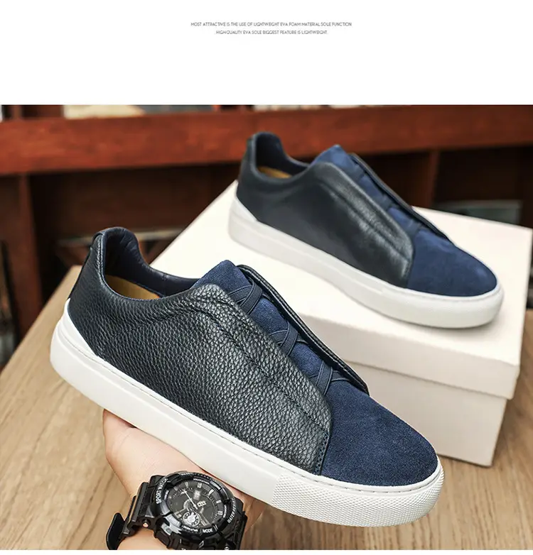 Leather casual universal shoes, fashionable trend loafers, European style, cowhide, Korean style — chobi 11