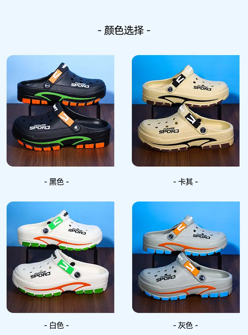(Cross-border trading), fashionable lightweight sandals, summer trend Crocs-style slippers, beach casual footwear, closed toe, suitable for outdoor we — chobi 8