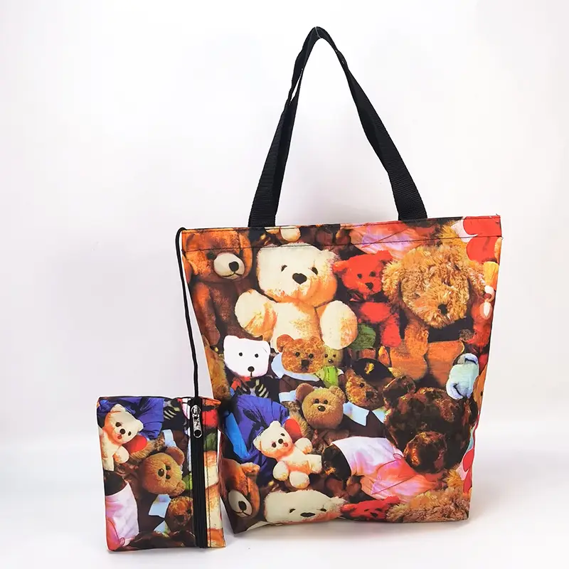 Waterproof shopping bag with zipper, folding handheld linen bag, travel bag, (Physicals), increased thickness — chobi 8