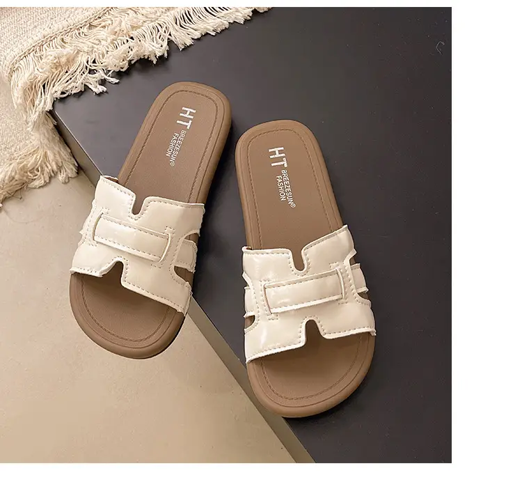 Retro summer women's slippers to go out, casual sandals flat, mule, high-quality style, internet celebrity — chobi 15