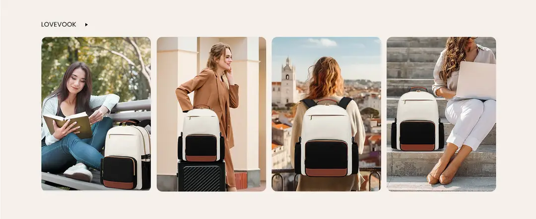 Laptop, backpack for traveling, luggage capacious storage system lightweight for mother and baby — chobi 8
