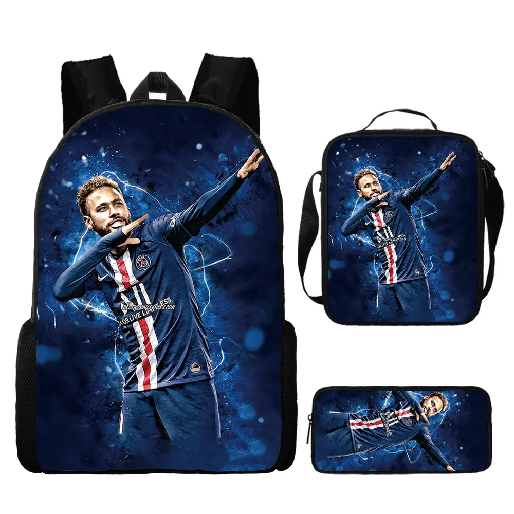 (Cross-border trading), football backpack, set, cartoon school bag, 3 piece set — chobi 8