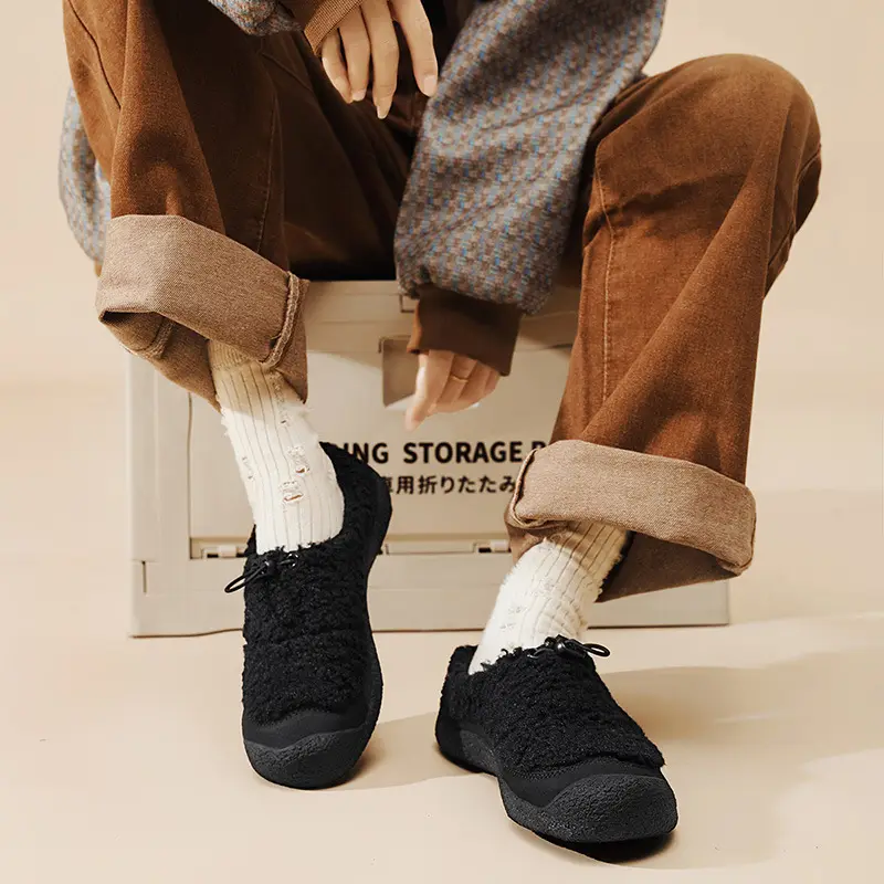 Women's shoes with soft soles and the same style as Cohen's sheep's hoof women's cotton shoes to keep warm and fall and winter new outdoor furry shoes — chobi 24