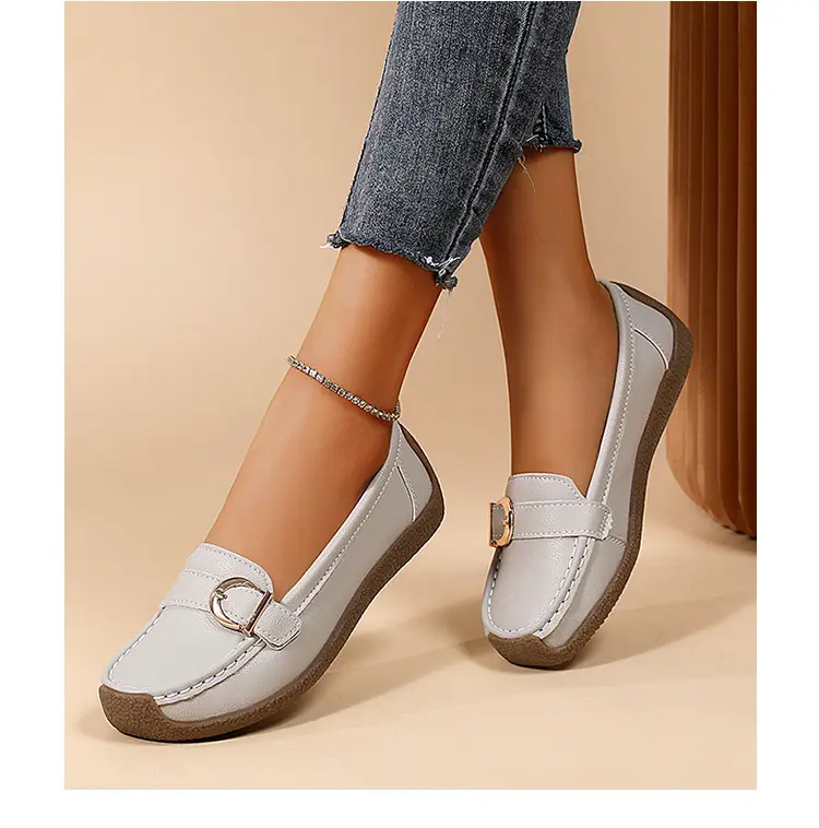 Casual women's loafers flat, comfortable “mom shoes”, Collection Year 2026, soft sole, plus size, non-slip sole — chobi 18