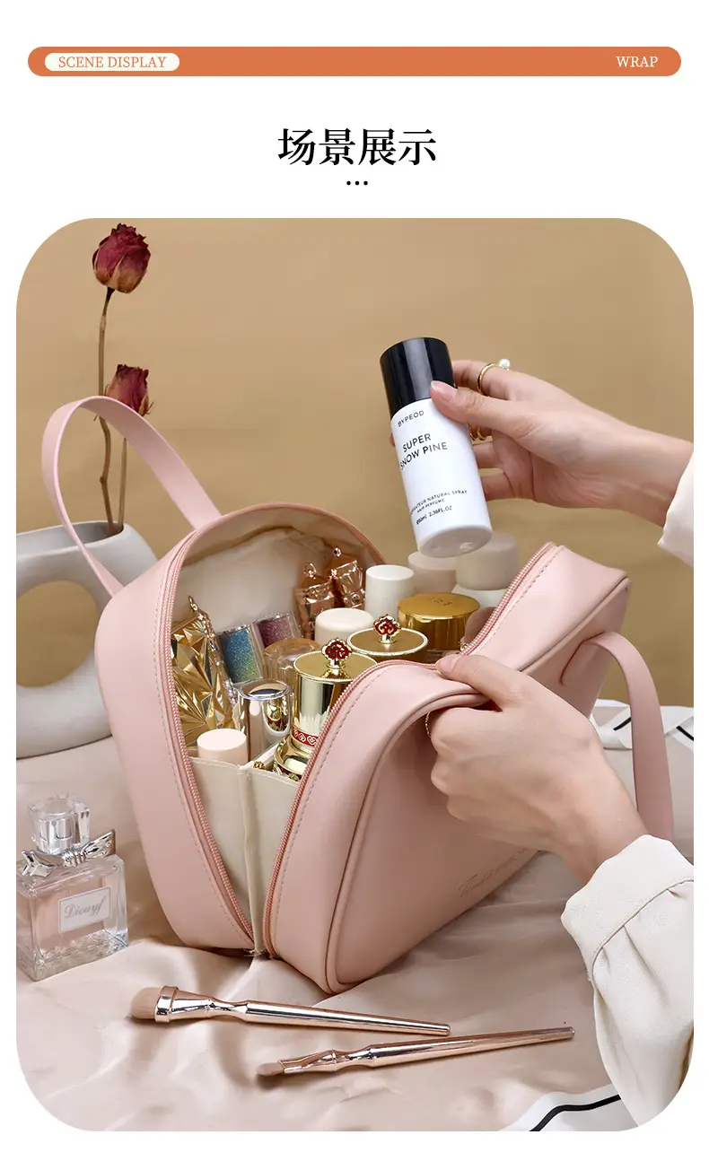 High quality capacious brand handheld big cosmetic bag, polyurethane travel bag, high-quality style — chobi 14