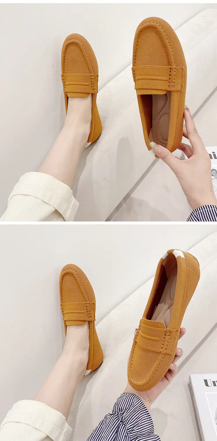 (Cross-border trading), knitted woven shoes, casual loafers, Collection Year 2025, round toe, non-slip sole — chobi 27