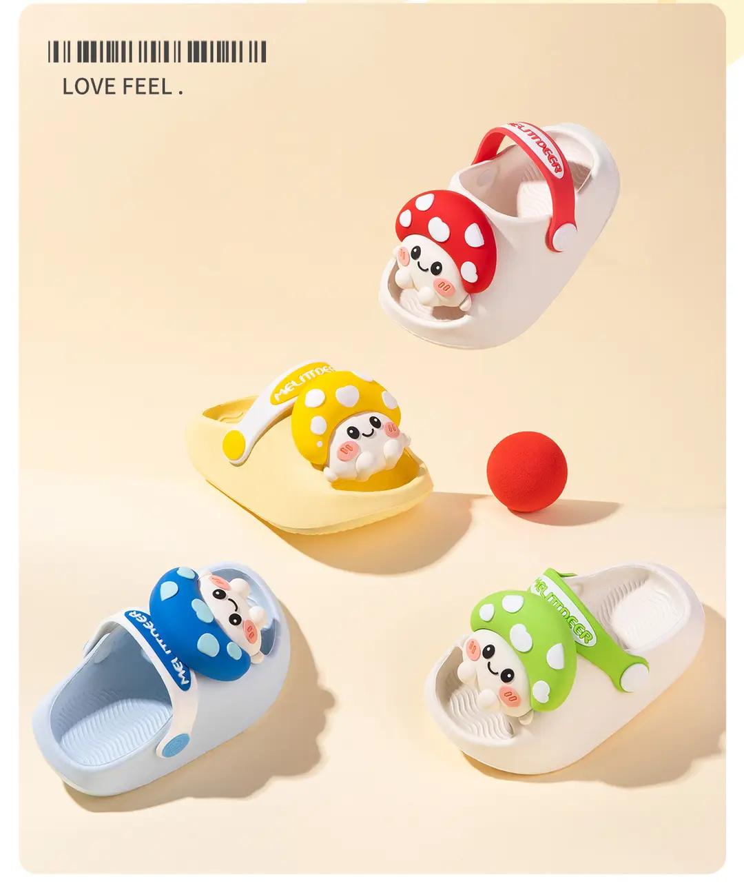 (Wholesale), children's cartoon sandals, wear-resistant Crocs-style slippers for early age, breathable mule, soft sole — chobi 18