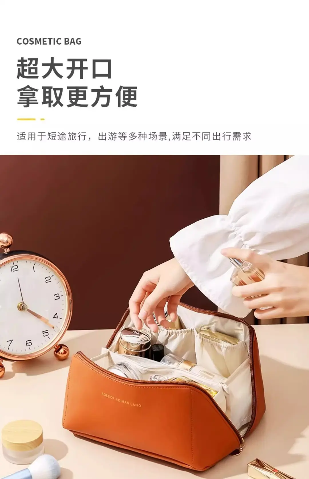 Capacious cosmetic bag, handheld brand shoulder bag, storage bag for traveling, high-quality style, internet celebrity — chobi 6