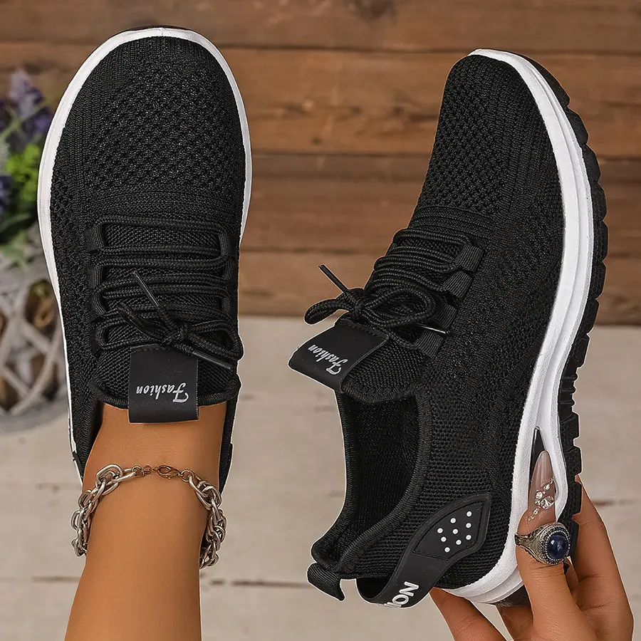 Women's shoes new style casual sports comfortable soft sole cross-border large size fly knit shoes versatile casual spring and autumn — chobi 7