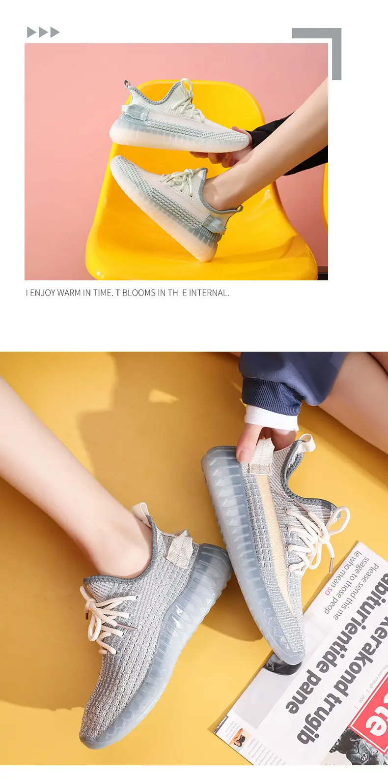Breathable fashionable running sneakers, soft sole — chobi 40