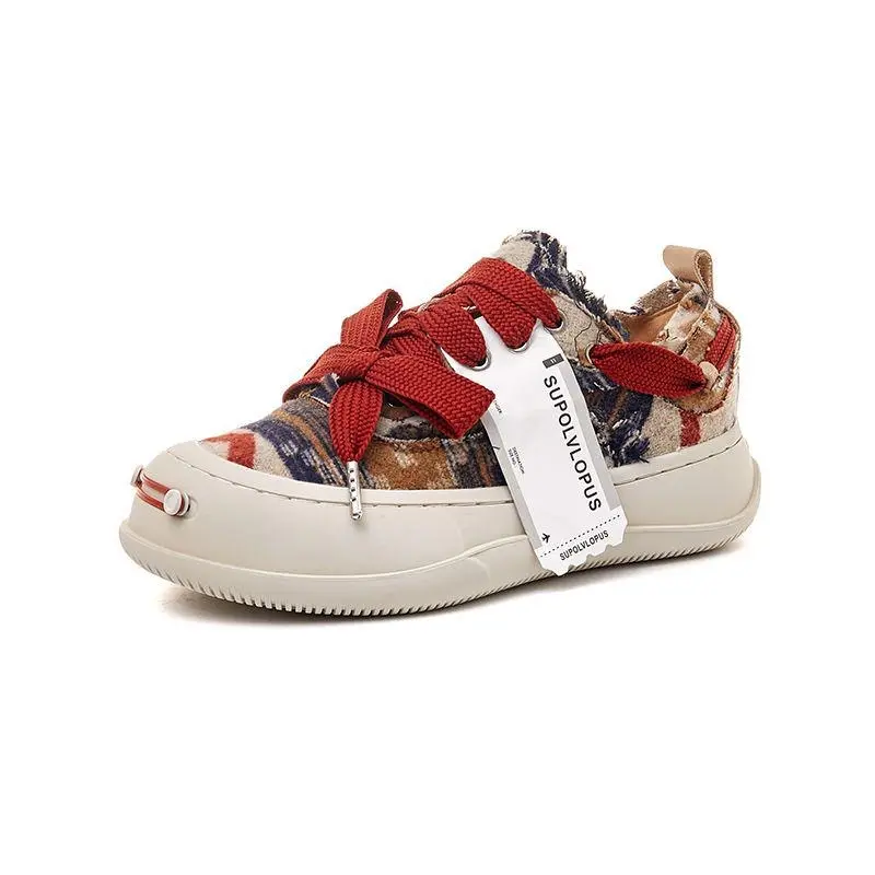 Cloth espadrilles for men and women, demi-season sneakers platform, Collection Year 2026, height increasing — chobi 23
