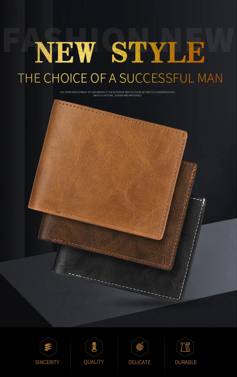 (Wholesale), men's short retro wallet for students, with your logo imprint, (Physicals) — chobi 9