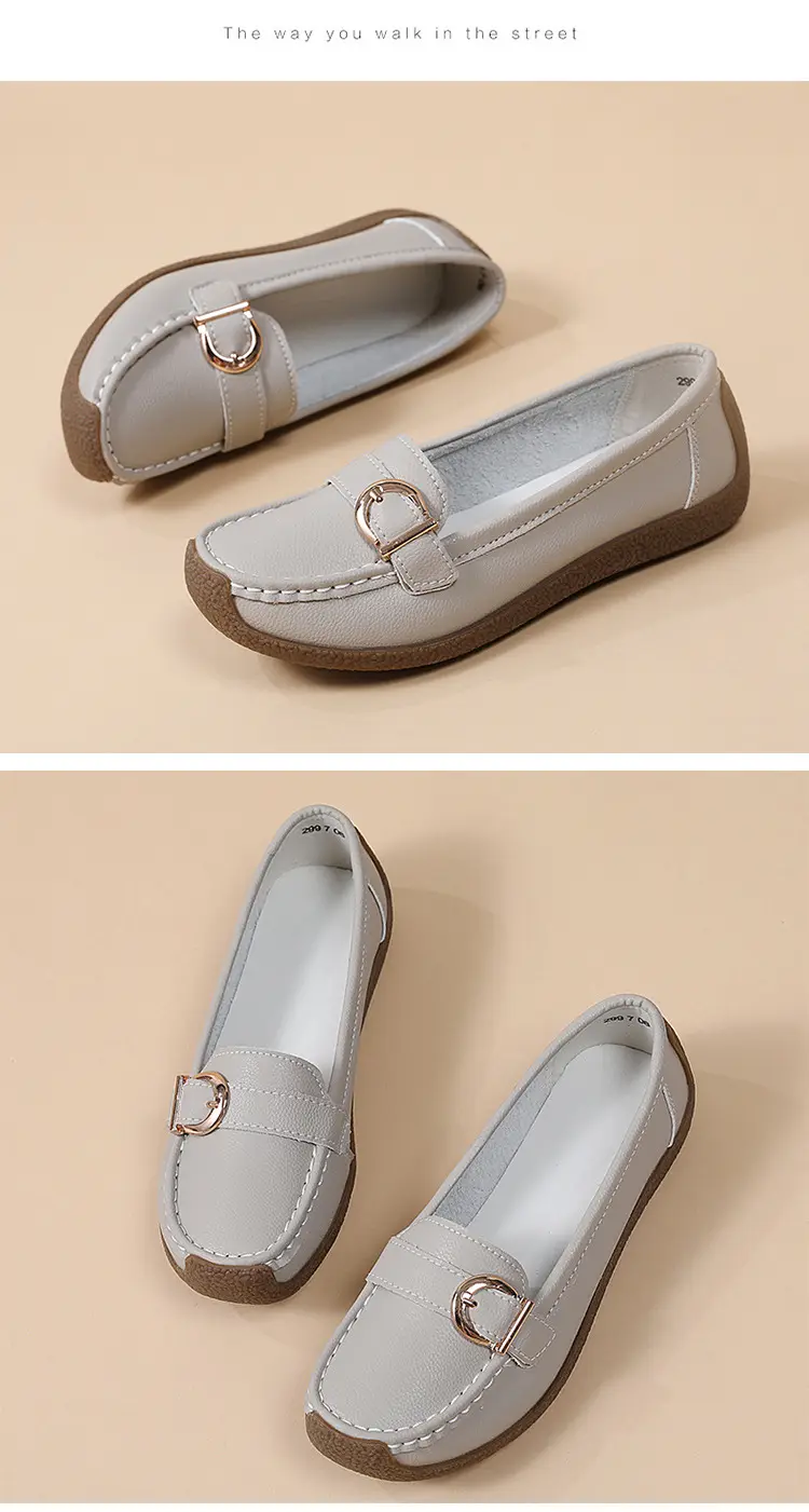 Casual women's loafers flat, comfortable “mom shoes”, Collection Year 2026, soft sole, plus size, non-slip sole — chobi 27