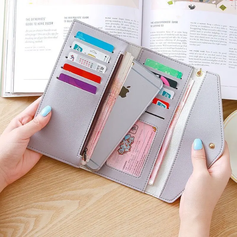 Wallet, shoulder bag, long small clutch bag, cute fresh card holder, Korean style — chobi 12