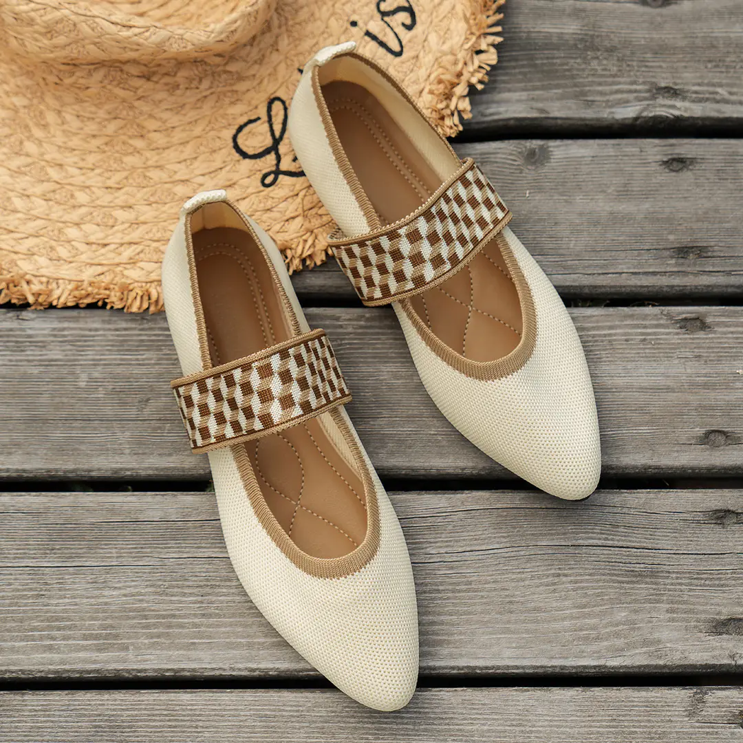 (Cross-border trading), shoes flat pointed-toe low-cut, slip-ons, breathable two-tone loafers, European style, made with flyknit technology — chobi 2