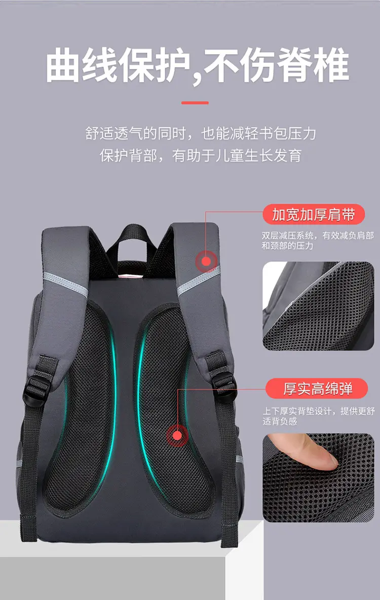 (Wholesale), children's school bag, capacious backpack lightweight, spine protection, 1-6 years — chobi 9