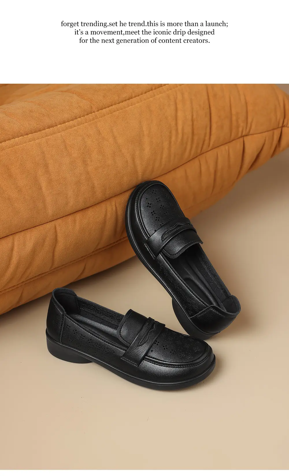 Loafers made of soft leather, comfortable “mom shoes” flat, casual footwear, Collection Year 2026, soft sole, easy to put on — chobi 27