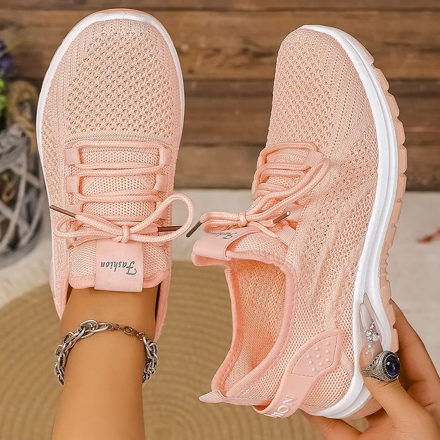 Women's shoes new style casual sports comfortable soft sole cross-border large size fly knit shoes versatile casual spring and autumn — chobi 5
