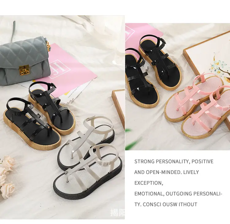 (Wholesale), summer women's slippers PVC flat, trend casual sandals — chobi 8