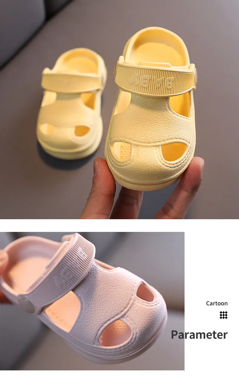 Children's summer Crocs-style slippers for boys, non-slip beach beach footwear for early age, cartoon mule, soft sole — chobi 19