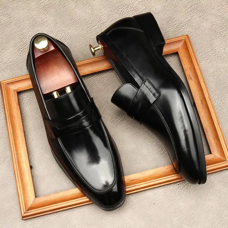 The new men's shoes, the European version of the leather, comfortable soft leather surface.Working at work, large size 45 — chobi 5