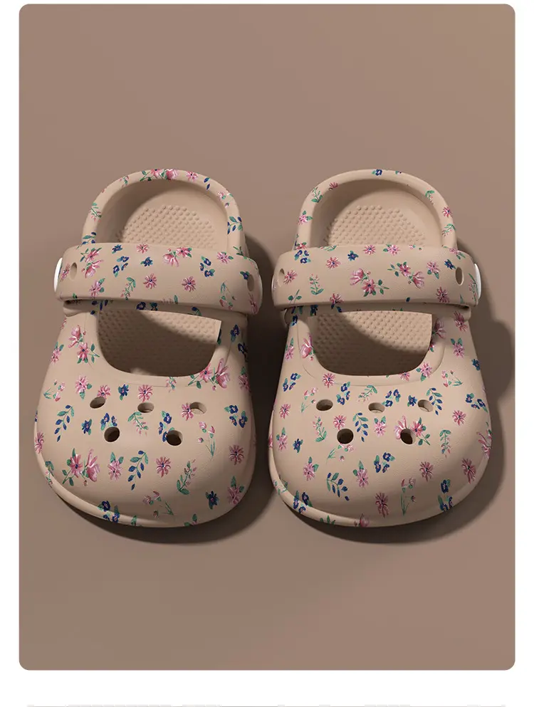 Crocs-style slippers with bow, children's Mary Jane shoes, sandals, beach women's slippers, beach footwear, closed toe, princess style — chobi 11