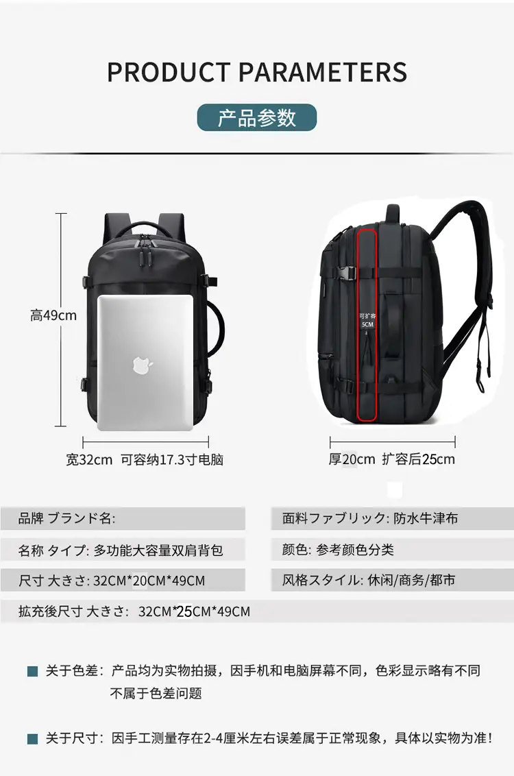 Men's capacious backpack, suitcase for traveling, equipment bag, shoulder bag, laptop, business version, 17 inch — chobi 6