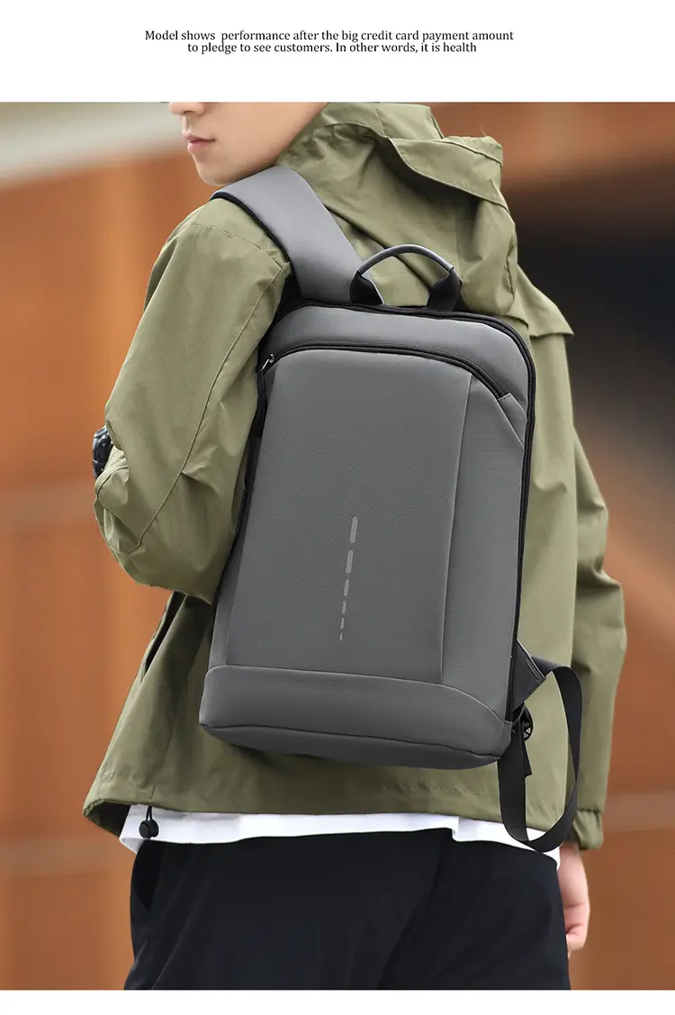 Capacious casual laptop, light and thin backpack, business version, with your logo imprint — chobi 20