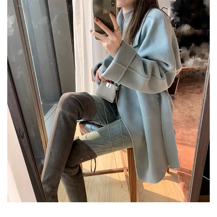 Elastic high boots flat, Collection Year 2024, wide stable heel, round toe, visually slimming — chobi 40