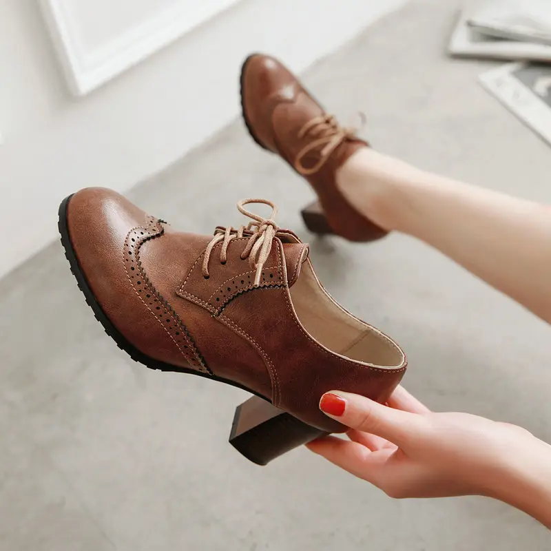 Retro high heels heels, fashionable shoes, wide stable heel, suitable for spring and autumn, 2022 — chobi 6
