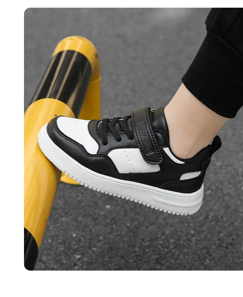 Children's white white sneakers for boys, white shoes for students — chobi 18