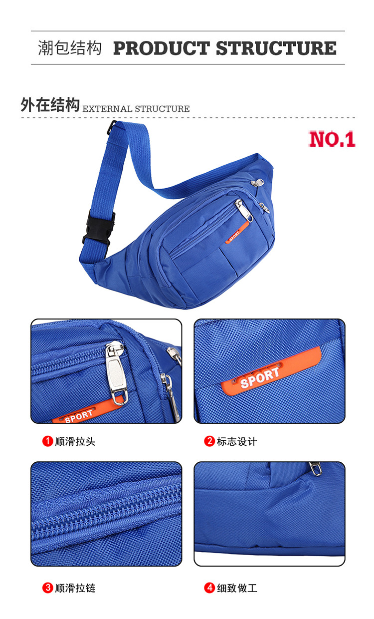 (Cross-border trading), men's cloth multicoloured belt bag, wear-resistant chest bag, travel shoulder bag, casual wallet, increased thickness — chobi 37