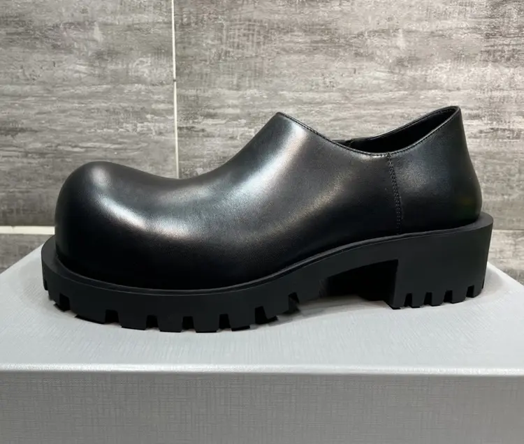European station Paris big-headed derby shoes for men with high height and one foot pedal of lazy shoes celebrity catwalk style shoes — chobi 7