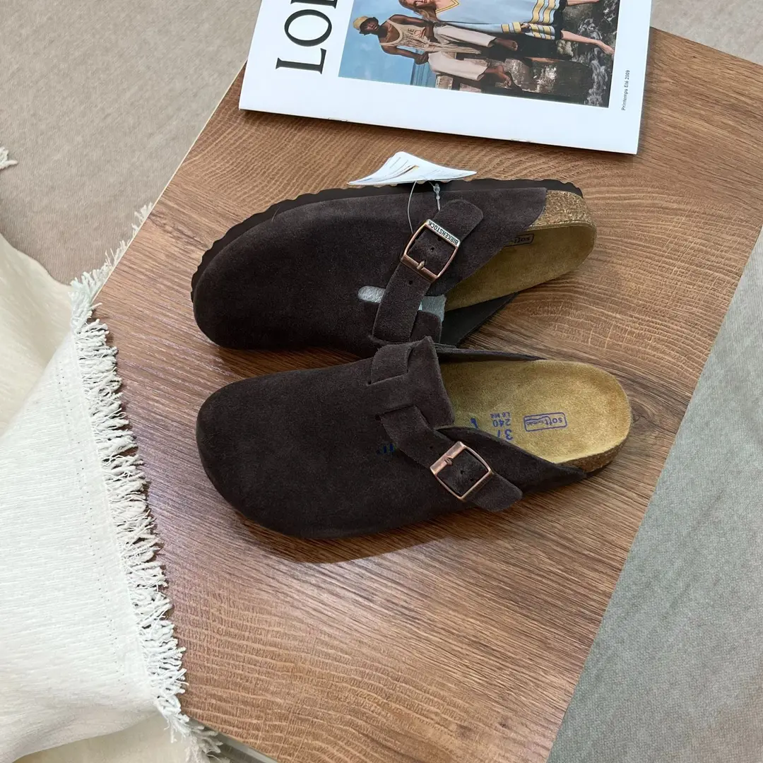 (Cross-border trading), leather mule platform, Birkenstock Boston style shoes for men and women — chobi 13