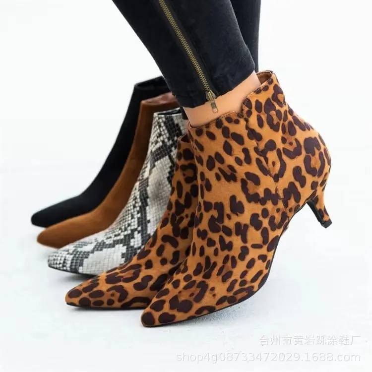 (Wholesale), demi-season fashionable low boots, ankle boots stiletto heels pointed-toe, (Physicals) — chobi 8